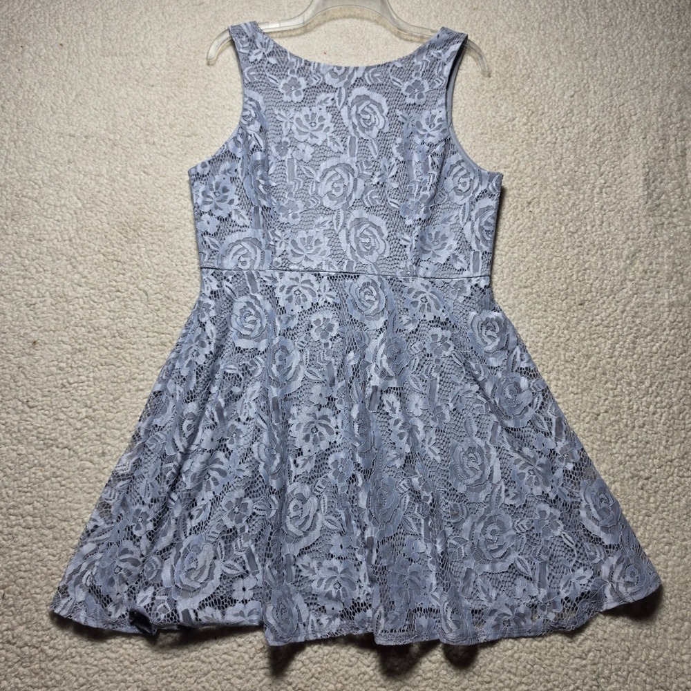 Speechless Blue Floral Lace Fit Flare Dress Sleeveless XXL D64420H934